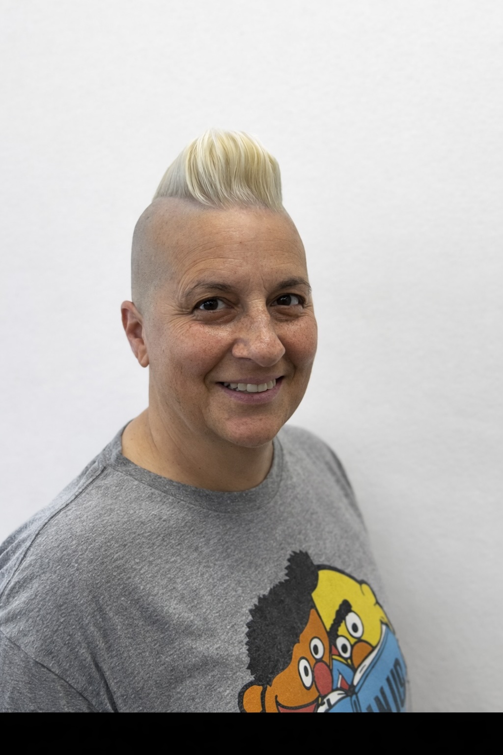 Bleached Mohawk haircut by Trevor at Modern Rebel Barbershop in West Hollywood